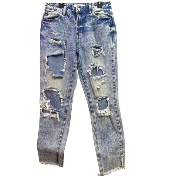 KanCan Jeans Womens 3/25 Small Distressed Thrashed Ripped Grunge Streetwear - Picture 1 of 13